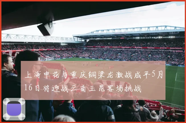 上海申花与重庆铜梁龙激战成平5月16日将迎战云南玉昆客场挑战